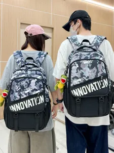 Cool camouflage tactical school backpack for students, large capacity casual bookbag.