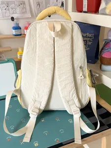 Casual canvas backpack for women, Korean style chic minimalist daily school travel daypack.