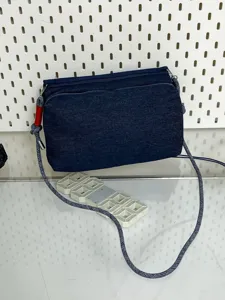 Japans straatstijl denim crossbody tas multi-compartiment geweven schoudertas reizen