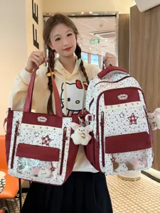 Korean sweet star ita bag two-piece set, cute school backpack and tote bag for students.