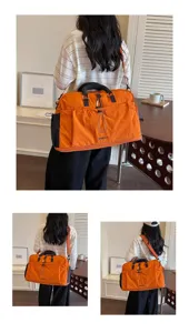 Sac de voyage multifonctionnel style coréen avec compartiment chaussures orange sport