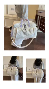 Sac de voyage coréen multifonction sac de sport avec compartiment chaussures beige