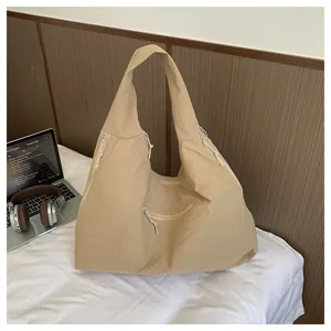 Korean slouchy hobo bag solid color shoulder bag casual fashion daily commuter tote bag
