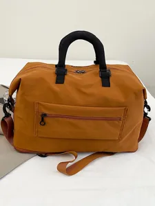 Retro color-block travel duffel bag large capacity gym bag casual weekender bag for campus