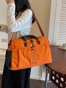 Sac de Voyage Extensible de Style Coréen Avec Compartiment à Chaussures Indépendant Séparation Humide et Sèche Sac de Sport Femme Homme Polyester