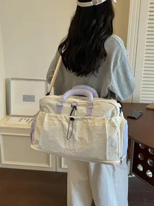 Sac de voyage multifonctionnel de style coréen avec compartiment à chaussures et grande capacité.