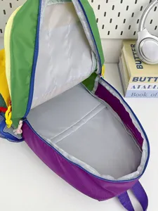 Bunter Dopamin Farbblock Rucksack grosse Kapazitaet freizeit Schultertasche fuer Alltag Reise