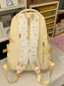 Korean cute wooden horse print backpack sweet style school bag for students and teens