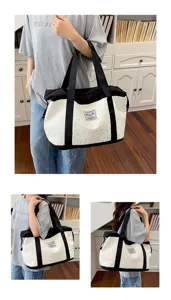 Sac de voyage en toile à imprimé étoile doux, grand cabas de sport pour femmes, sac de loisirs.
