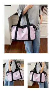 Sac Cabas de Fitness Imprimé Étoile Doux Grande Capacité Voyage Étudiant Duffel