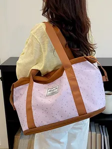 Sac de Sport Doux à Imprimé Étoiles pour Femmes Grande Capacité Extensible Sac de Voyage Fourre-tout pour École Week-end Camping Extérieur