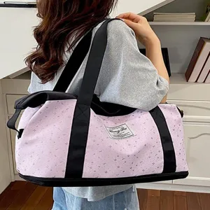 Sac de sport imprimé étoiles style doux grande capacité sac de voyage pour étudiants