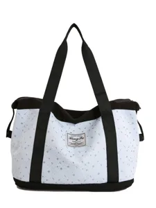 Sac de sport à motif d'étoiles, grand cabas extensible pour voyage, école et camping.