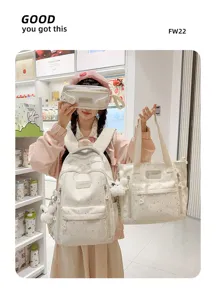 Koreaanse ins-stijl sterrenprint schoolrugzak set canvas schooltas voor meisjes