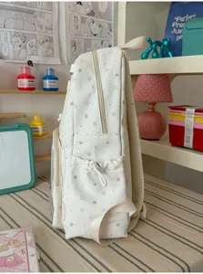 Cute star print transparent doll backpack 2D DIY school bag casual daily daypack for girls.