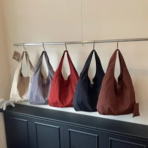 Borsa a tracolla stile coreano morbida, borsa retro colore Maillard per uso quotidiano