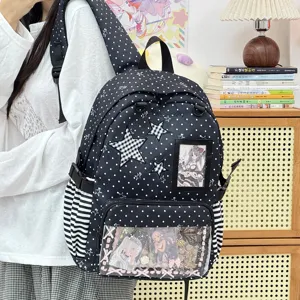 Sweet anime polka dot star itabag backpack for teen girls casual daypack school bag