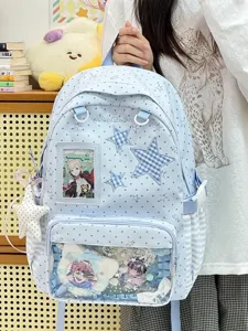 Japanese Sweet Ita Bag Backpack For Women Girls Transparent Window Polka Dot Star Student School Daypack For Convention