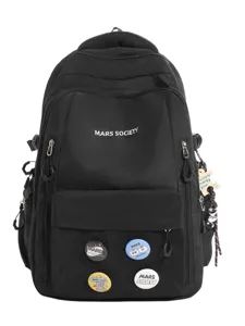 Sac à dos d'école noir pour adolescents grande capacité sac à dos décontracté élégant