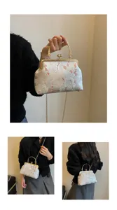 Retro Chinese stijl brokaat avondtas elegante kussensluiting handtas vrouwen schoudertas