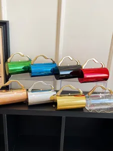Stijlvolle acryl cilinder handtas voor dames, unieke ketting crossbody tas veelzijdig.