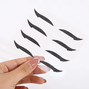 Black glitter eyeliner stickers self adhesive eye makeup strips for party stage cosmetic use.