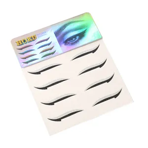 Detailed shot of glitter eyeliner stickers featuring multiple reusable designs for eye makeup.
