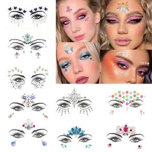 Harz Strass Gesichts-Juwelen Festival Party Gesichts-Edelsteine Temporäre Tattoo-Aufkleber Maskenball Augen-Make-up Kristall Körper-Aufkleber