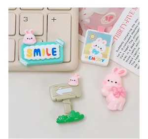 Cute rabbit resin charms for DIY craft, cream glue accessories and handmade phone case materials.