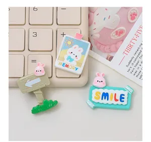 Cute resin rabbit cabochons DIY craft accessories for phone case handmade decoration parts.