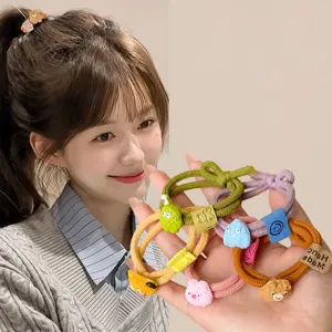 Schattige Cartoon Kleine Monster Haarelastiekjes Voor Meisjes Studenten Elastische Haarbanden Zoete Handgemaakte Haaraccessoires Kleurrijke Scrunchies