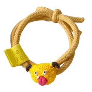 Leuke gele monster haarelastiek handgemaakte gevlochten haar touw voor vrouwen meisjes.
