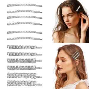 Legierung Strass Haarklammern Für Damen Glänzende Kristall Haarnadeln Funkelnde Geometrische Metall Haarnadeln Mode Seiten Barrette Kopfschmuck Accessoire