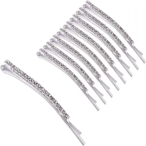 Silbernes Strass Haarnadeln Set, glänzende Kristall Haarklammern für Damen Alltag.