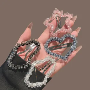 Ensemble de pinces à cheveux strass étoile cœur jolies barrettes accessoires de mode pour femmes