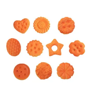 Set di cabochon di biscotti in resina, simpatici ciondoli fai-da-te arancioni per custodia telefono.