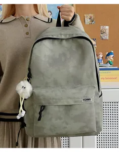 Casual tie-dye canvas backpack for students, large capacity daily commuting school bag.