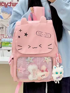 Zaino stile coreano simpatiche orecchie di gatto ita bag rosa grande capacità per ragazze