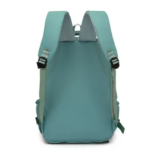 Unisex casual minimalist travel backpack mint green comfortable breathable shoulder straps