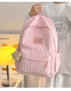 Solid color casual backpack for women and students lightweight stylish daypacks.