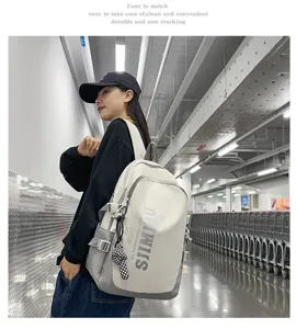 Large capacity school backpack for students, stylish casual daypack with durable fabric.
