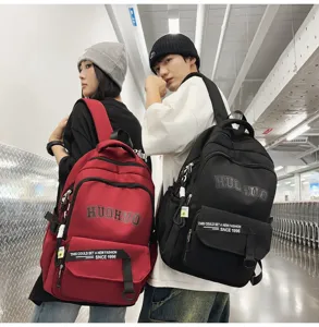 Vintage college style large capacity backpack for students, comfortable multi-pocket school bag.