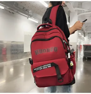 Retro versatile campus style casual backpack with large capacity for student daily use and laptop.