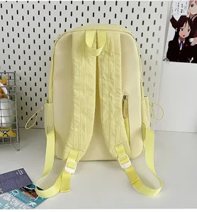 Solid color school backpack lightweight casual daypack for teenage girls college student travel