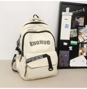 Vintage canvas casual college style backpack with large capacity for students and daily use.