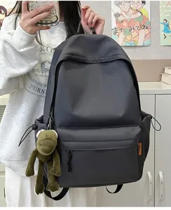 Minimalist solid color large capacity backpack for school and daily casual commute use.