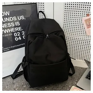 Black minimalist large capacity backpack school bag casual daily laptop travel bag