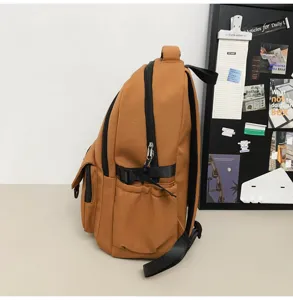 Retro campus style casual backpack, large capacity school bag for students and teens.
