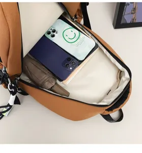 Vintage casual lightweight backpack college style large capacity student school bag for women.