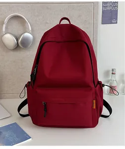 minimalist solid color large capacity backpack casual school bag for students daily use